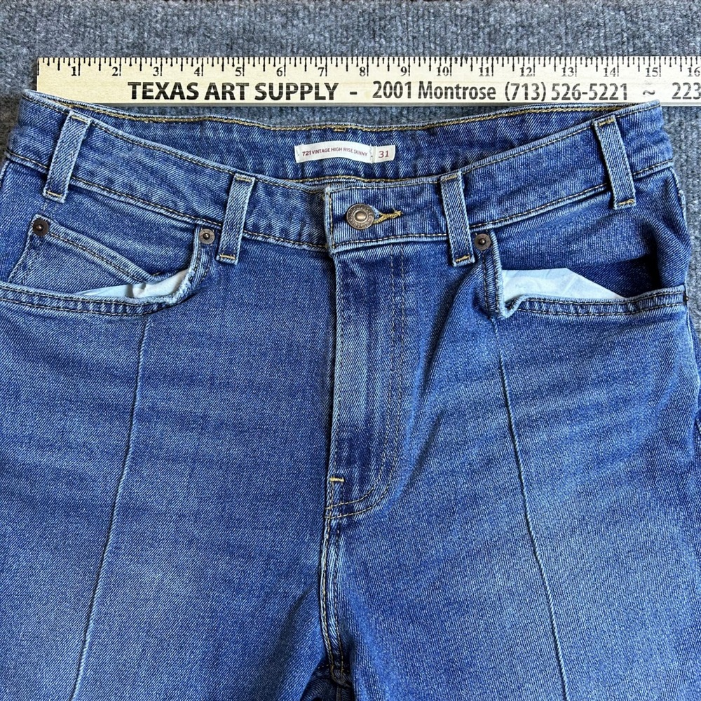 Levi's Jeans Womens Size 31 Blue Vintage High Rise Skinny Front Seam Orange Tab - Picture 5 of 10